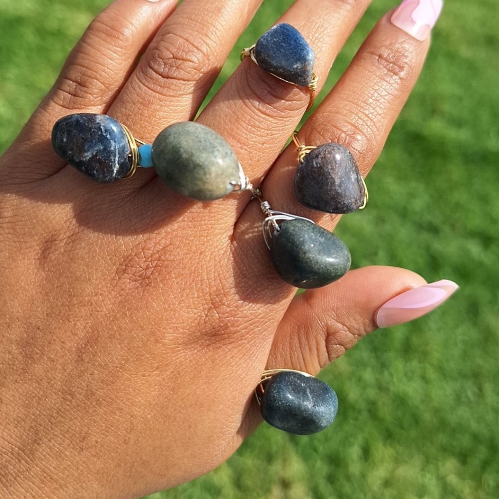 Stone Ring,Wire Wrapped Ring, Stone Ring